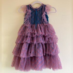 Lola + The Boys Pink and Blue Ruffle Dress